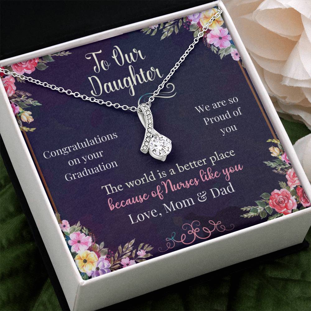 To Our Daughter Nurse Graduation Necklace