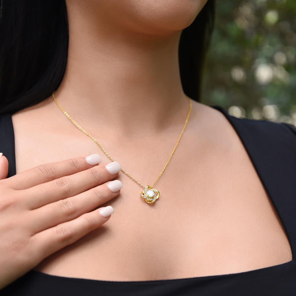 Mom - My Anchor through Life's Storms Love Knot Necklace