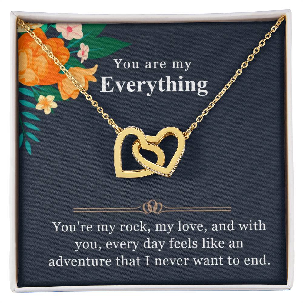 You Are My Everything Interlocking Heart Necklace