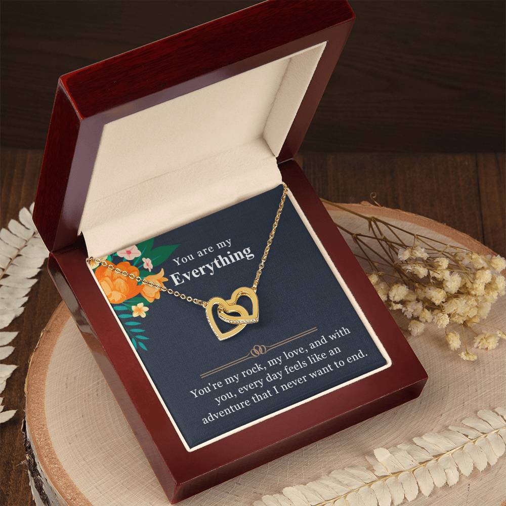 You Are My Everything Interlocking Heart Necklace