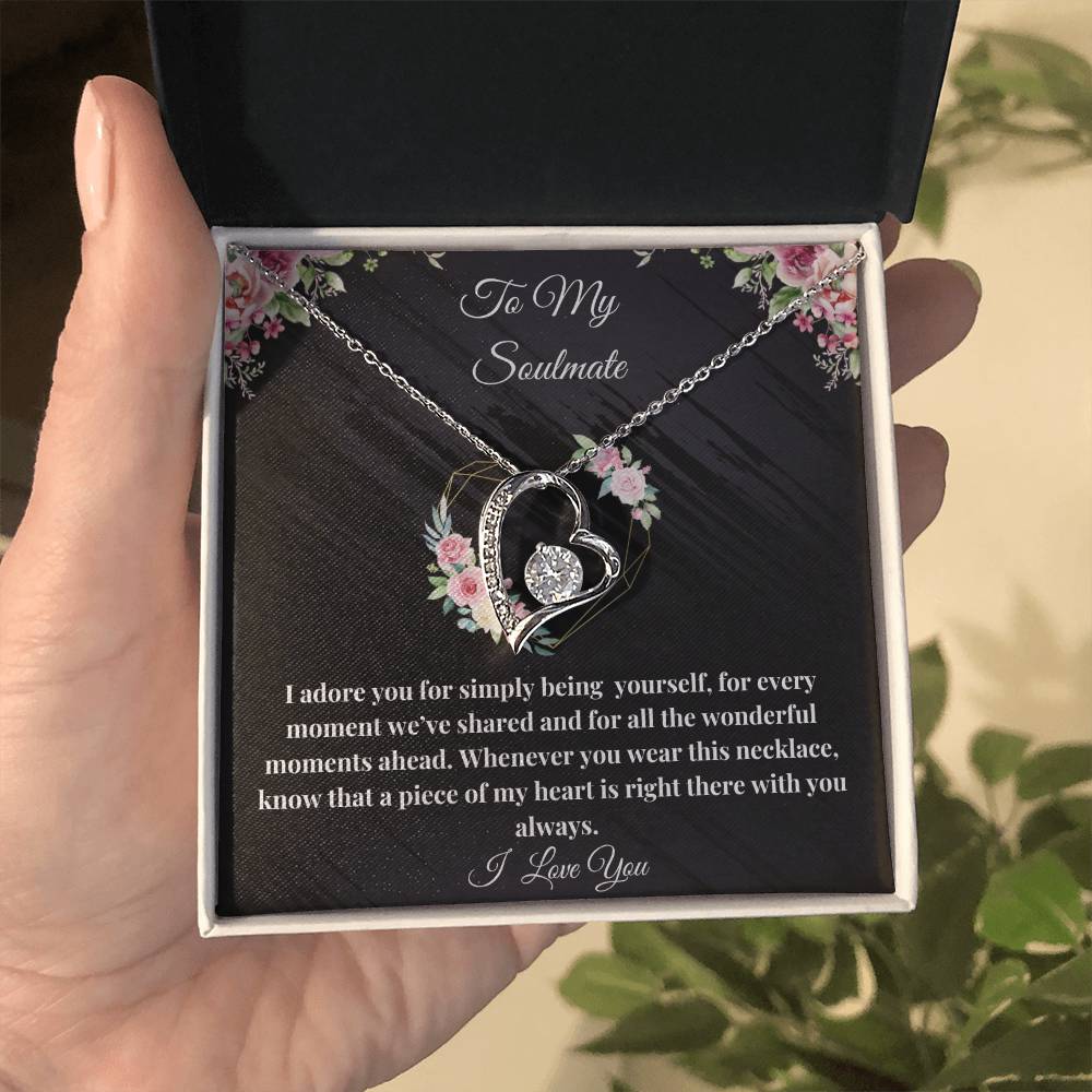 To My Soulmate - I adore you Forever Love Necklace