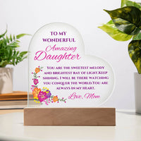 Load image into Gallery viewer, To My Amazing Daughter Personalized Acrylic Heart Plaque
