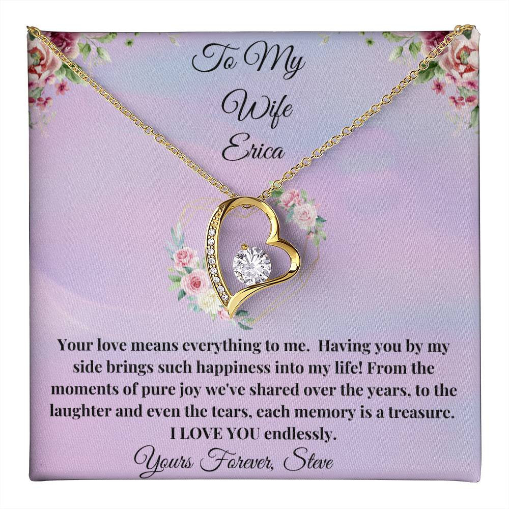 To My Wife - I Love you endlessly Heart Necklace