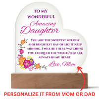 Load image into Gallery viewer, To My Amazing Daughter Personalized Acrylic Heart Plaque
