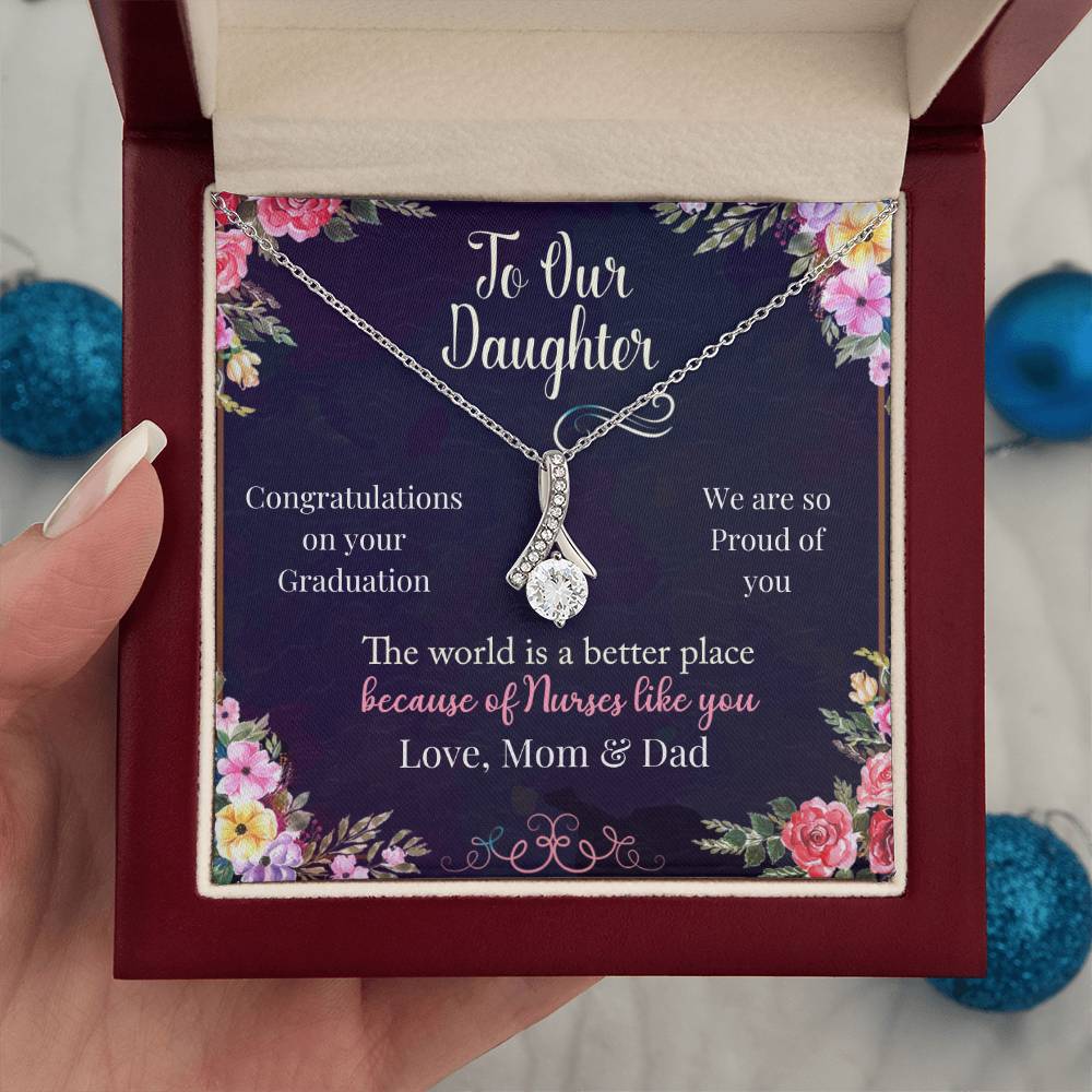 To Our Daughter Nurse Graduation Necklace