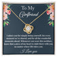To My Girlfriend I adore you Love knot necklace