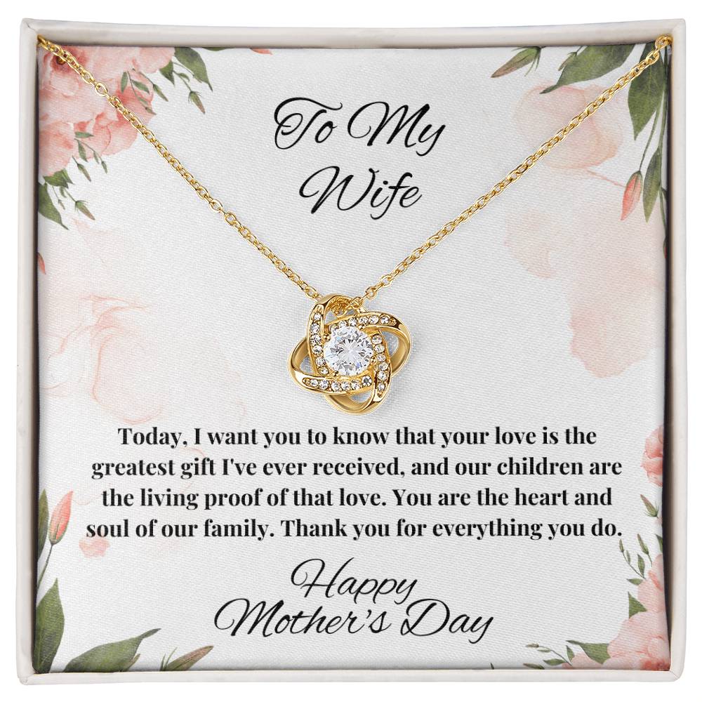 To My Wife - Happy Mother's Day Love Necklace