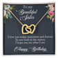 To My Beautiful Sister Interlocking Hearts Birthday Necklace