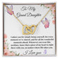 To My Grand Daughter I adore You Interlocking Hearts Necklace