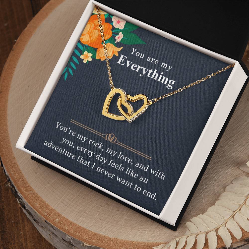 You Are My Everything Interlocking Heart Necklace