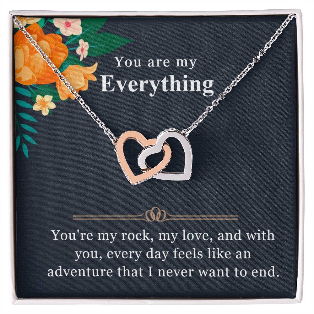 You Are My Everything Interlocking Heart Necklace