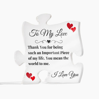 To My Love - Acrylic Puzzle Plaque