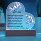Most Incredible Mom Acrylic Heart Plaque