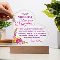 Load image into Gallery viewer, To My Amazing Daughter Personalized Acrylic Heart Plaque
