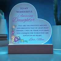 Load image into Gallery viewer, To My Amazing Daughter Personalized Acrylic Heart Plaque
